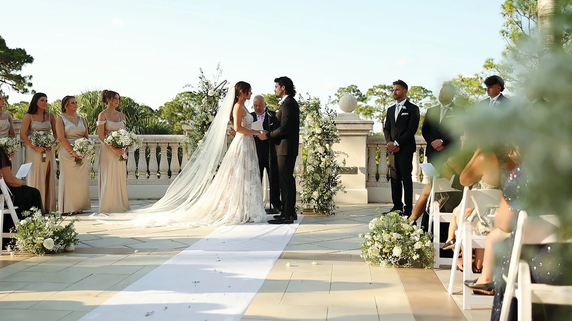Wedding floral arrangements at Crane Club at Tesoro