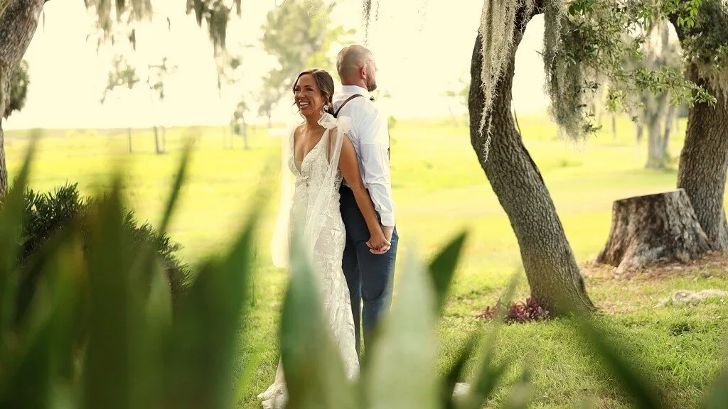 First touch moment at Scars Farm wedding
