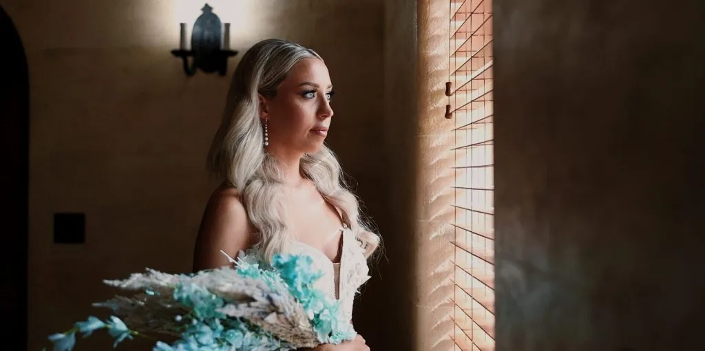 Cinematic wedding video moment