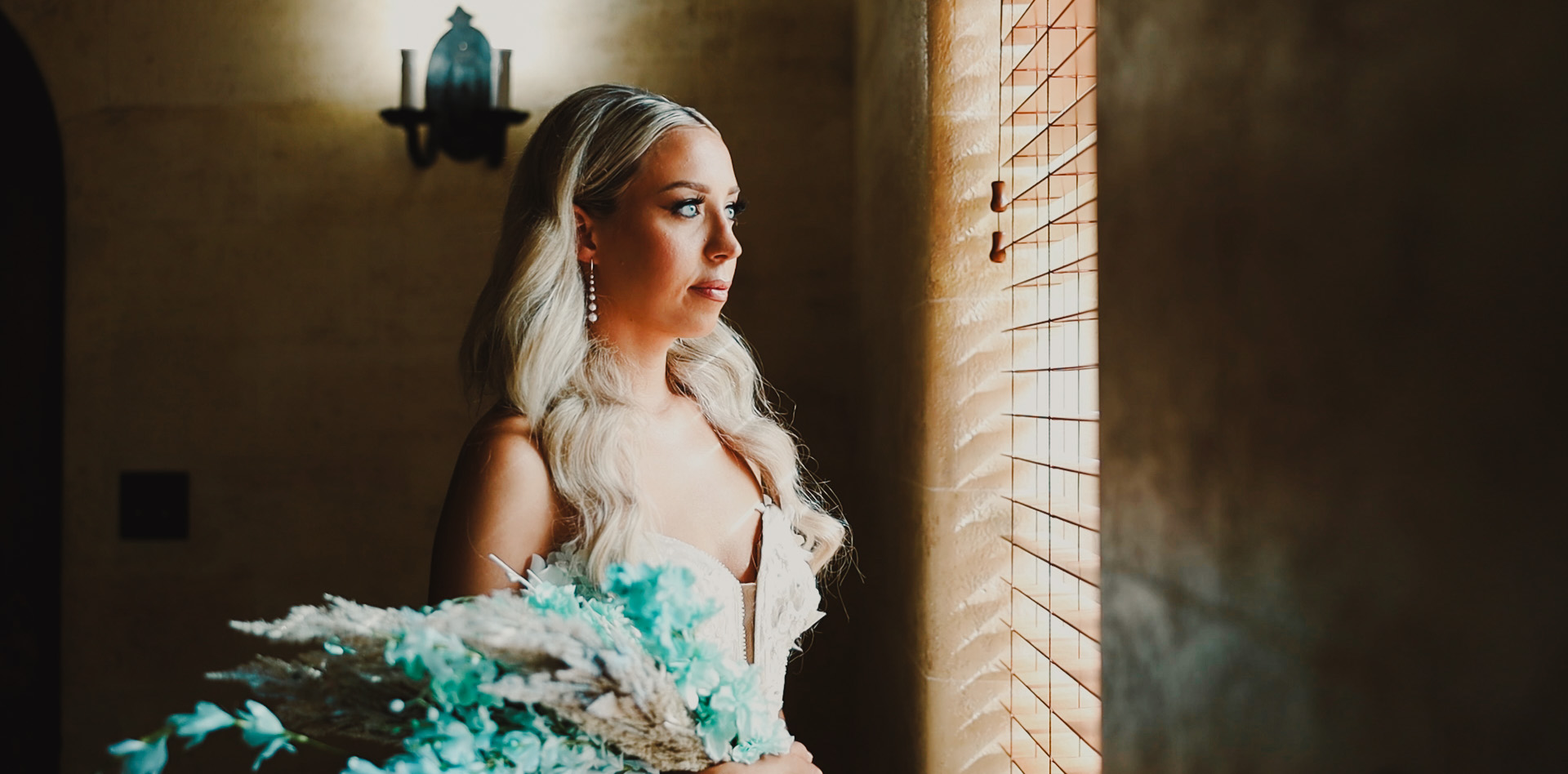 Cinematic wedding video moment